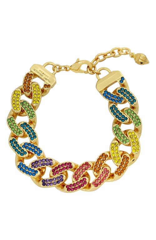 Kurt Geiger London Rainbow Crystal Link Bracelet in Multi