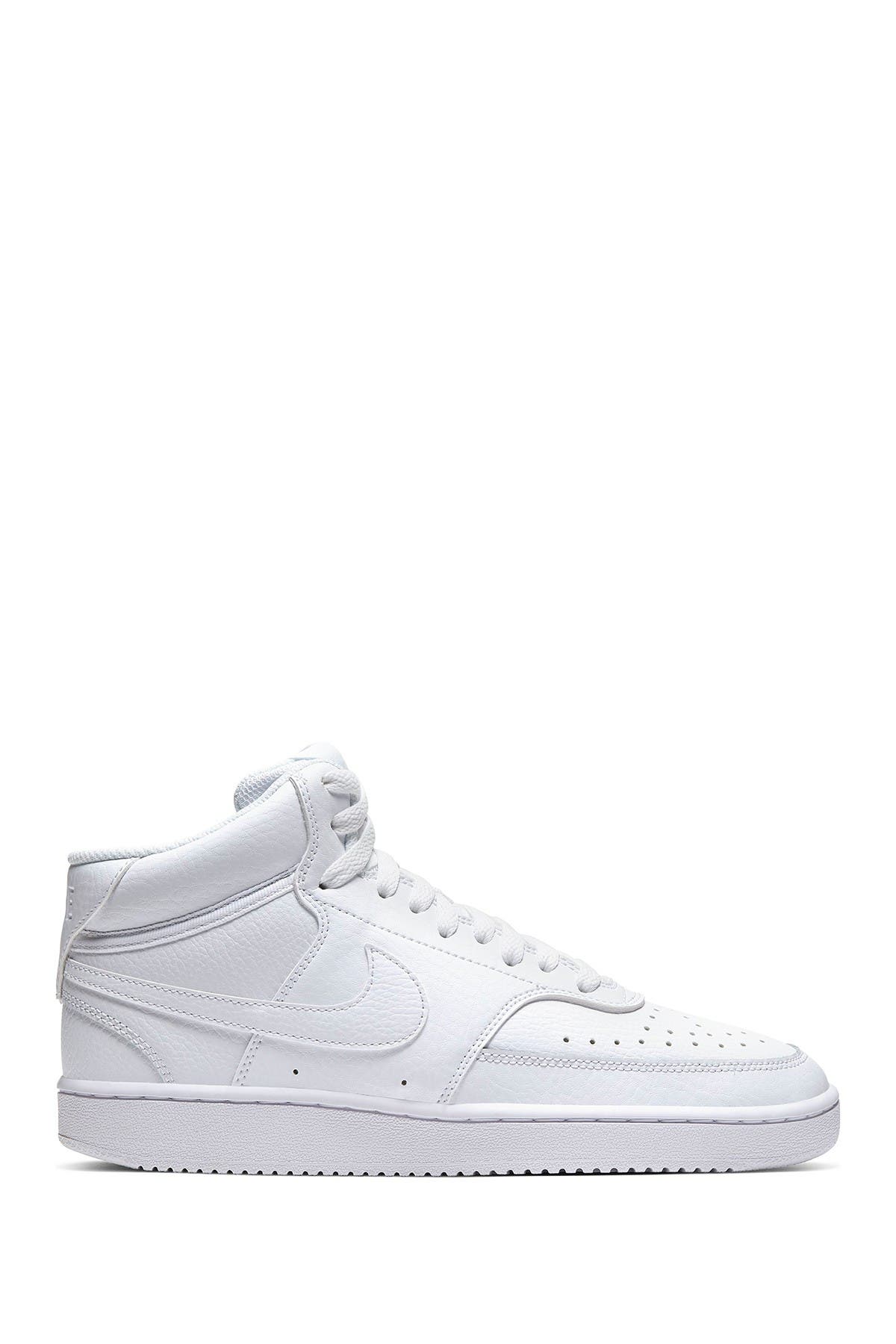 Nike Court Vision Mid Sneaker In 100 White/white/white