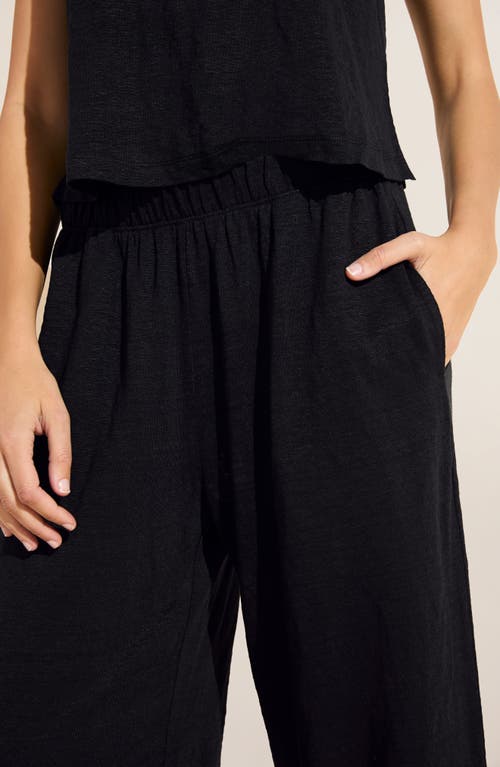 Shop Eberjey Boat Neck Organic Linen Sleeveless Lounge Top In Black