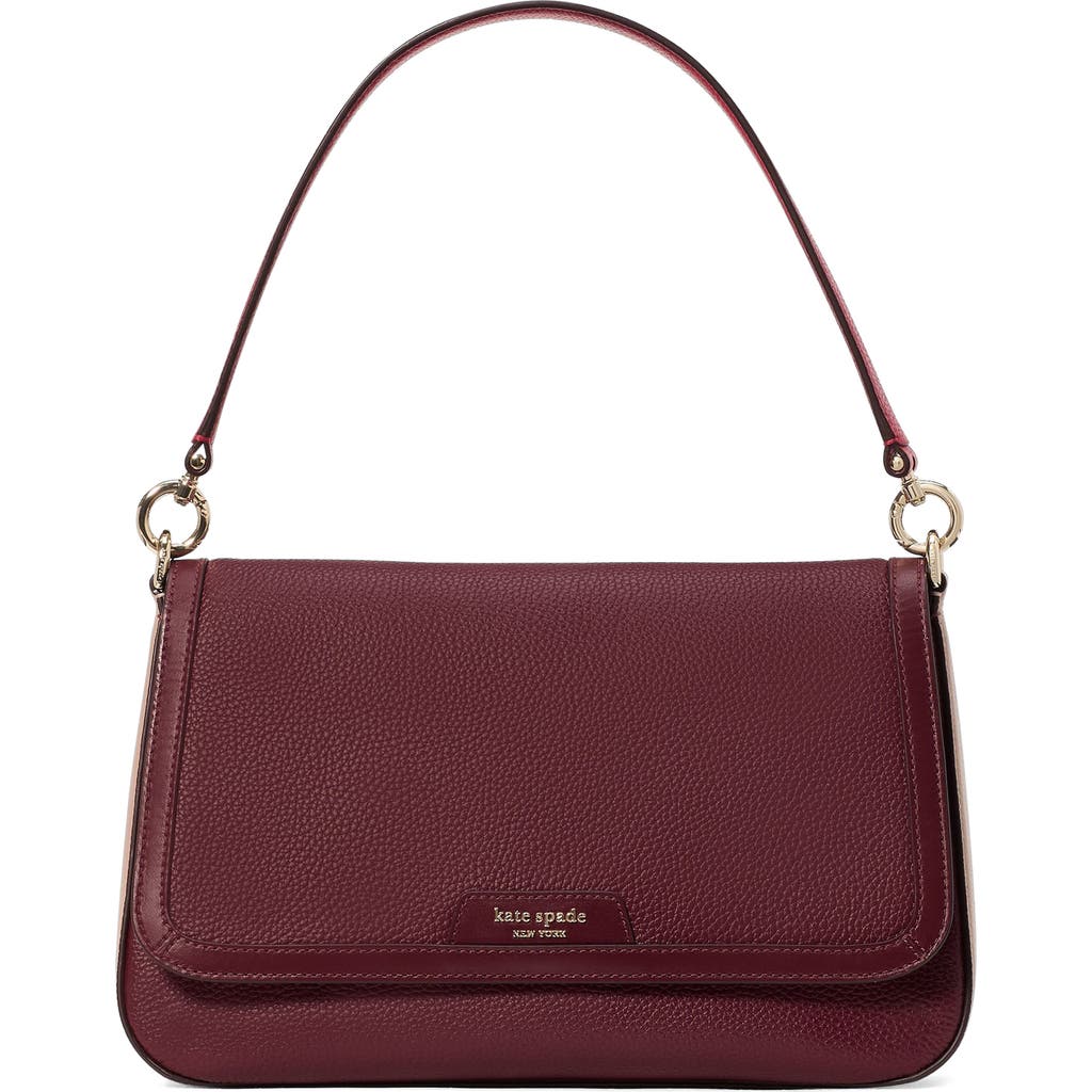 Kate Spade New York Hudson Colorblock Pebbled Leather Satchel In Cherry Juice Multi
