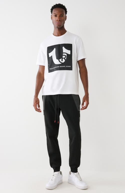 Shop True Religion Brand Jeans Register Logo Cotton Graphic T-shirt In Jet Black/white