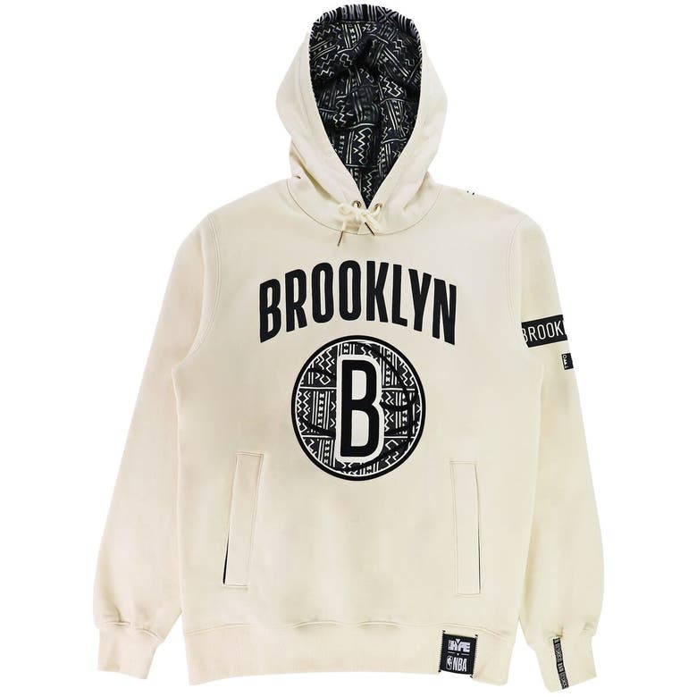 Shop Two Hype Unisex Nba X   Cream Brooklyn Nets Culture & Hoops Heavyweight Pullover Hoodie