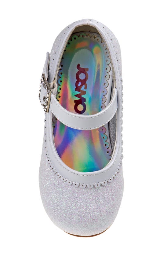 Josmo Toddler Girls Strap Low Heeled Dress Shoes In White Glitter