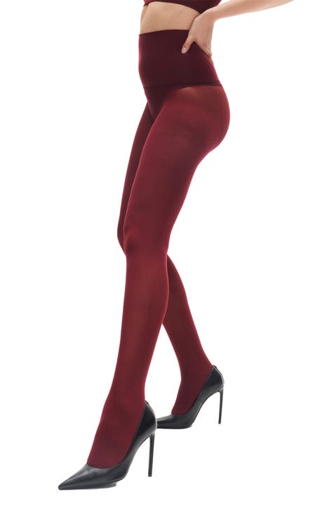 Patty Plain Versatile Tights in MID RED