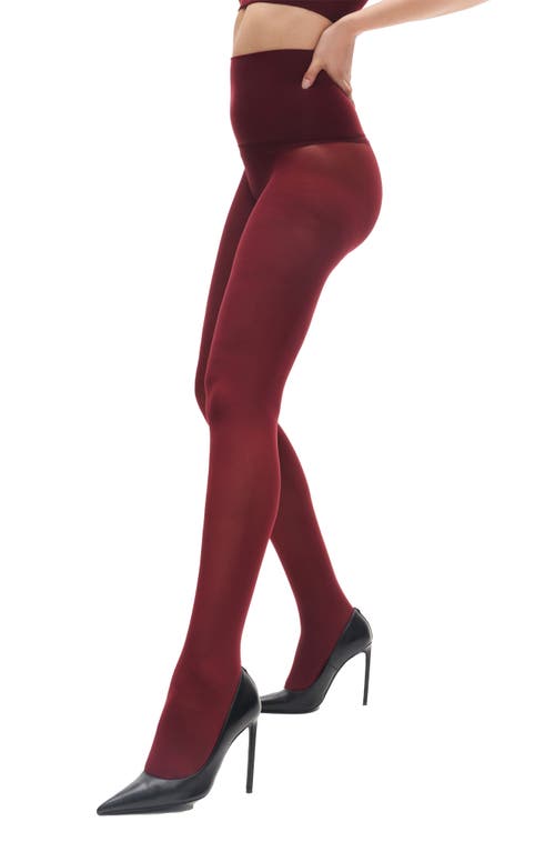 The Eighty High Opaque Tights in Burgundy