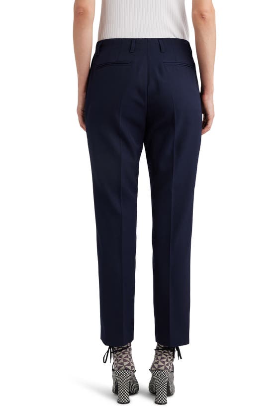 Shop Dries Van Noten Fitted Twill Ankle Pants In Navy 509