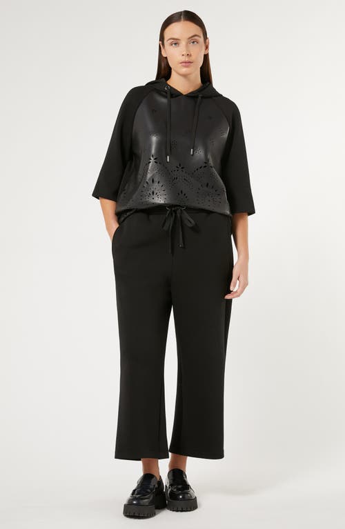 Shop Marina Rinaldi Cosetta Drawstring Jersey Ankle Pants In Black