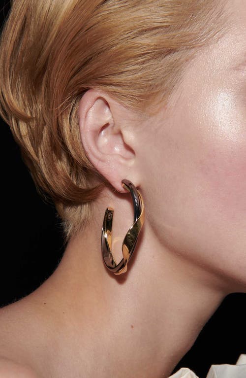 Shop Demarson Essie Twisted Hoop Earrings In Shiny Gold/hematite