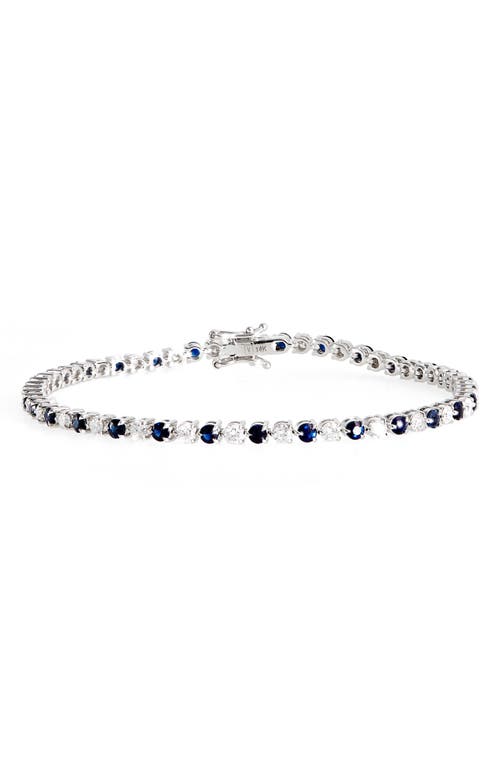 Sapphire & Diamond Tennis Bracelet in White Gold/Sapphire/Diamond