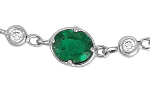 Bony Levy El Mar Emerald & Diamond Station Necklace In 18k White Gold