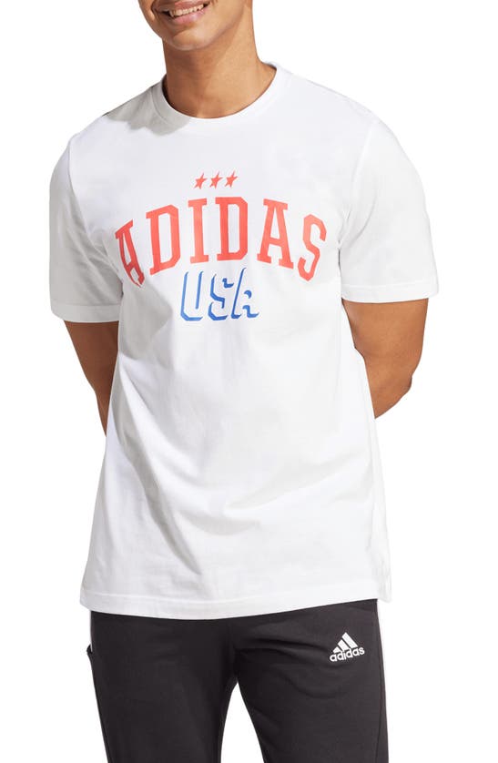 Adidas Originals Americana Graphic T-shirt In White