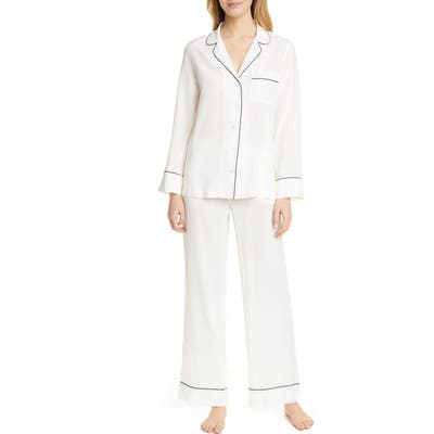 Equipment Avery Silk Pajamas, White