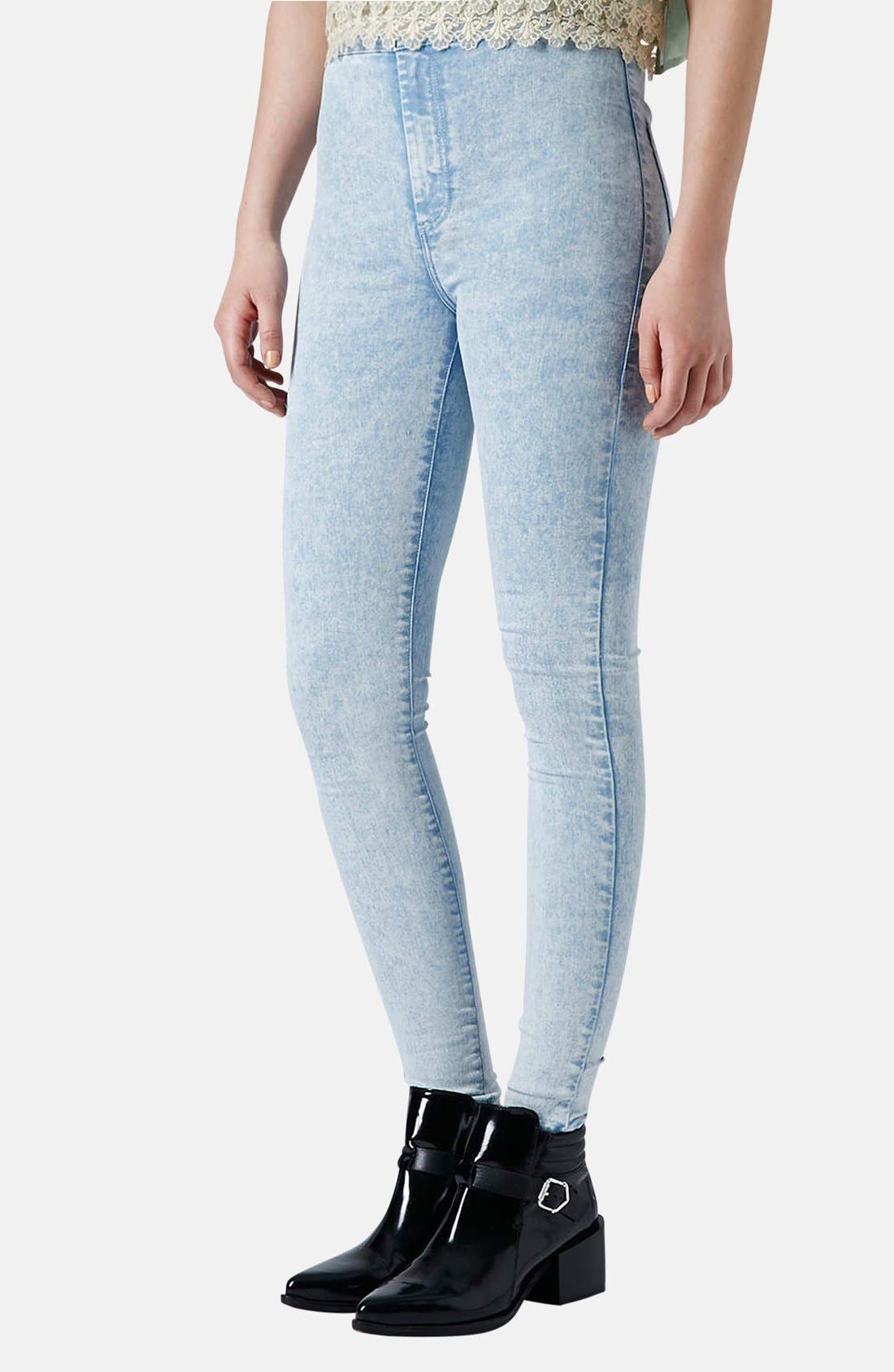 topshop light blue joni jeans