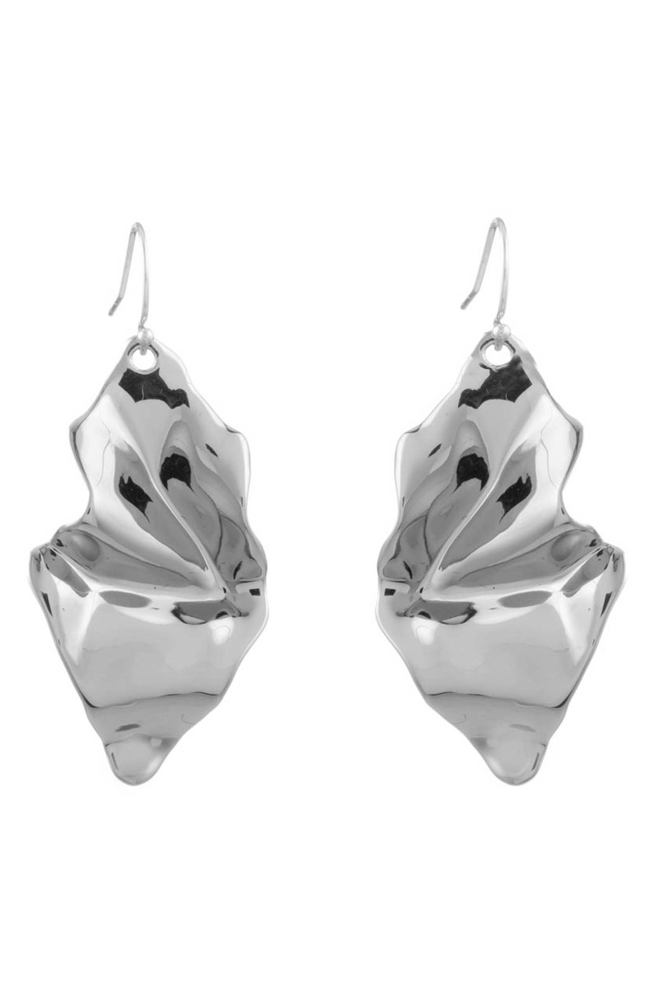 Alexis Bittar Crumpled Wire Earrings In Silver