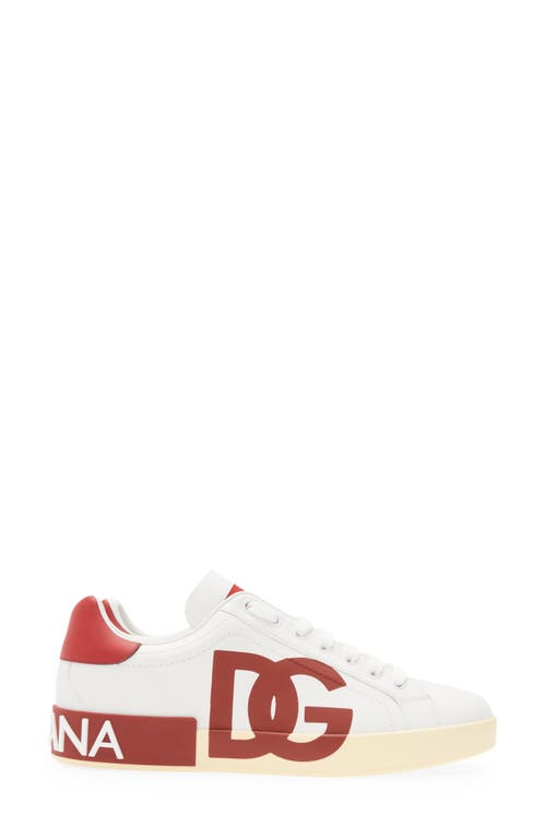 Shop Dolce & Gabbana Dolce&gabbana Portofino Sneaker In White/poppy