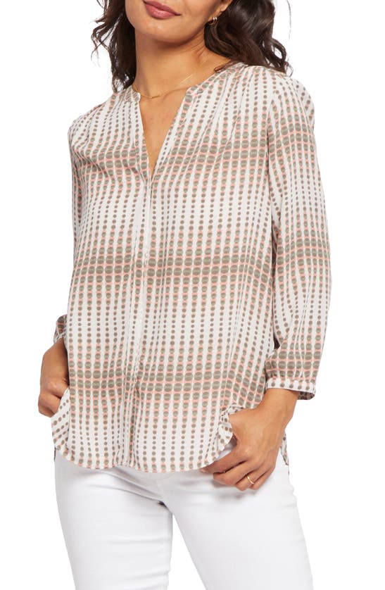 Nydj High/low Crepe Blouse In Desert Oracle