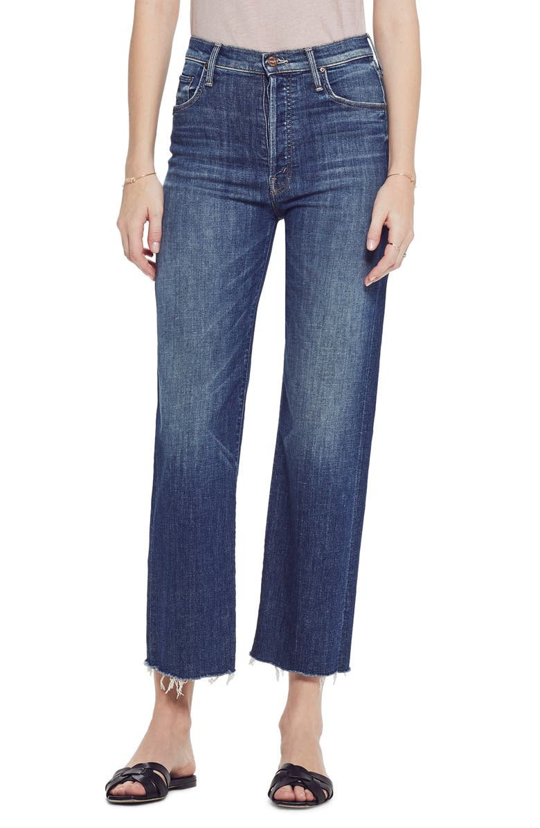 MOTHER The Rambler High Waist Fray Wide Leg Jeans (On Duty) | Nordstrom
