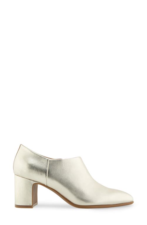 Aerosoles Melina Block Heel Bootie In Gold Metallic Leather