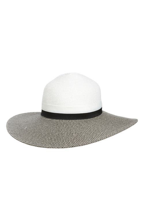 Shop Nine West Colorblock Floppy Hat In White Black