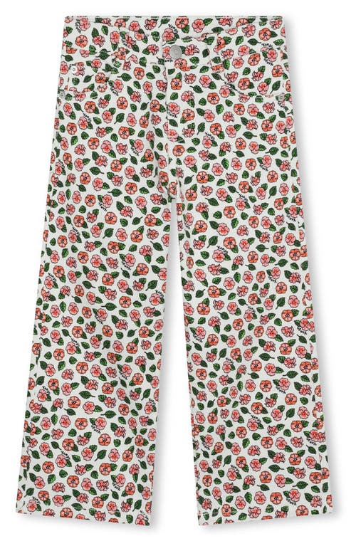 KENZO Kids' Floral Print Twill Pants 12P-Ivory at Nordstrom