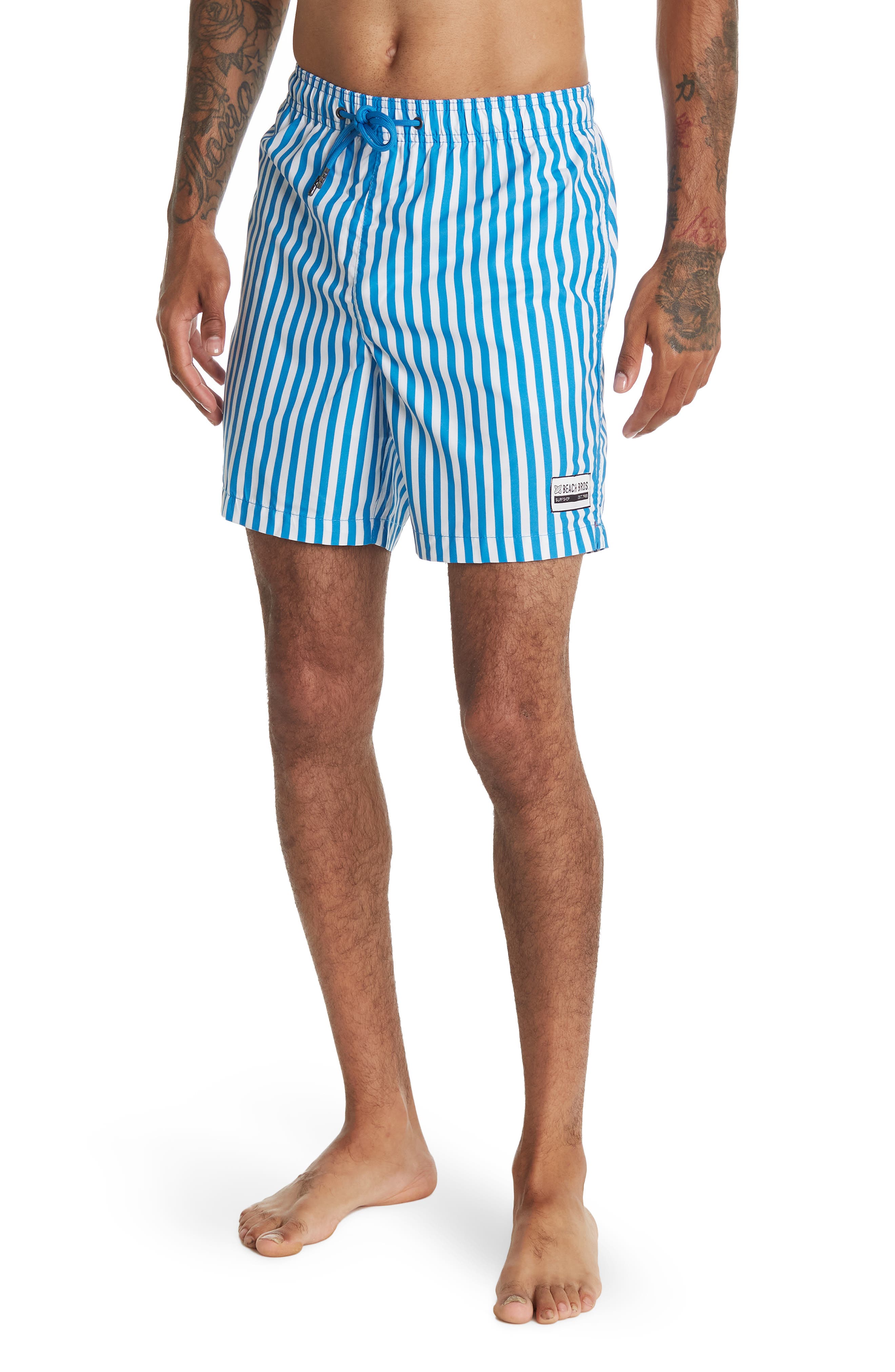 Mr Swim Mens Cabana Stripe Swim Trunks