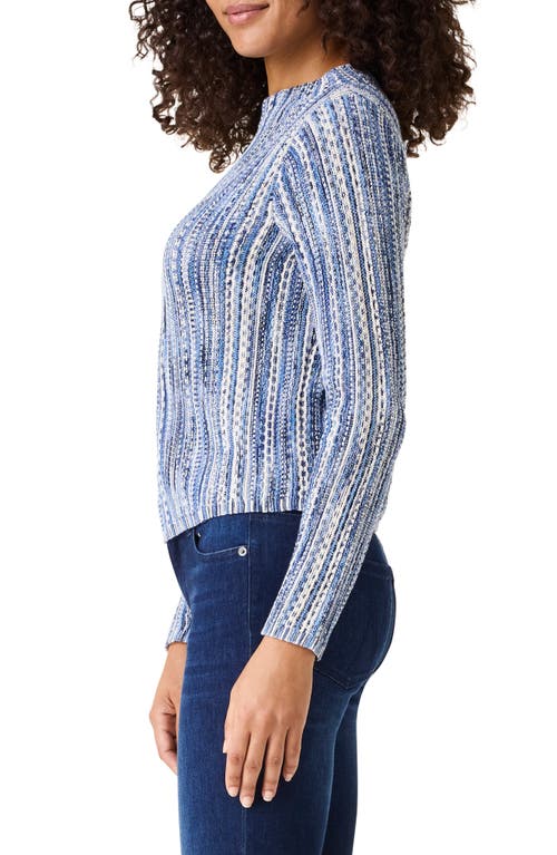 Shop Nic + Zoe Nic+zoe From The Top Stripe Sweater In Indigo Multi