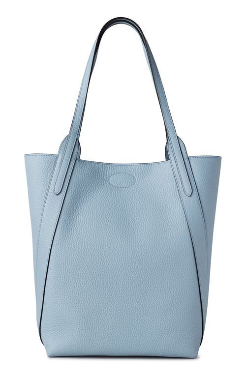Shop Mulberry Bayswater Heavy Grain Leather North/south Tote In Poplin Blue