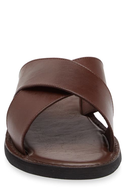 Shop Nordstrom Rack Forrest Crisscross Slide Sandal In Brown Chestnut