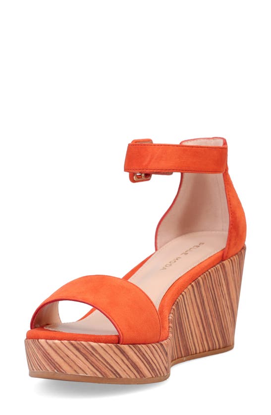 Shop Pelle Moda Witten Wedge Sandal In Mandarin