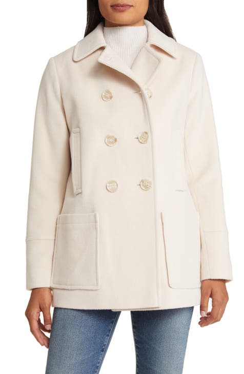 Rabato Wrap Belted Wool-Blend Coat in Ivory - Retro, Indie and