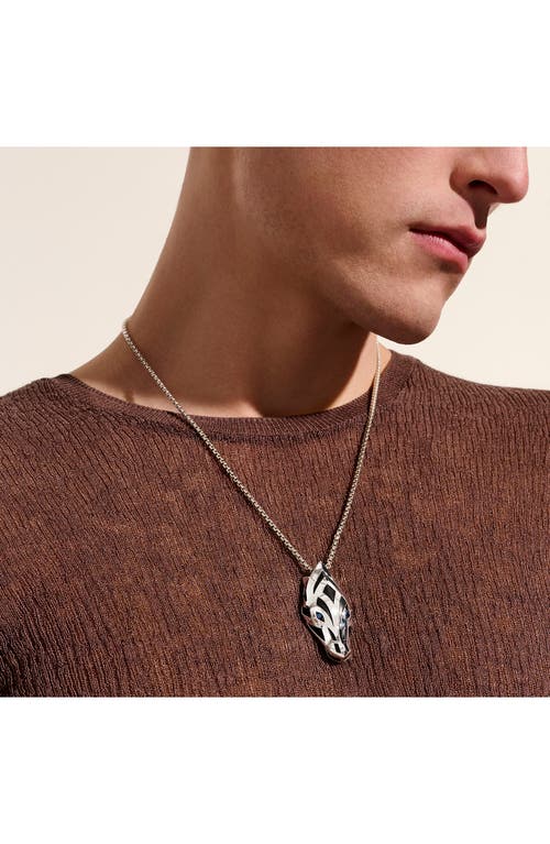 Shop John Hardy Naga Pendant Necklace, Sterling Silver, Blue Sapphire In Silver/blue Saphire