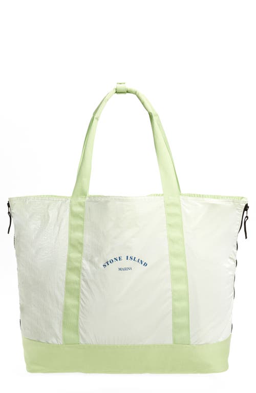 Stone Island Logo Nylon Tote in Light Green | Smart Closet