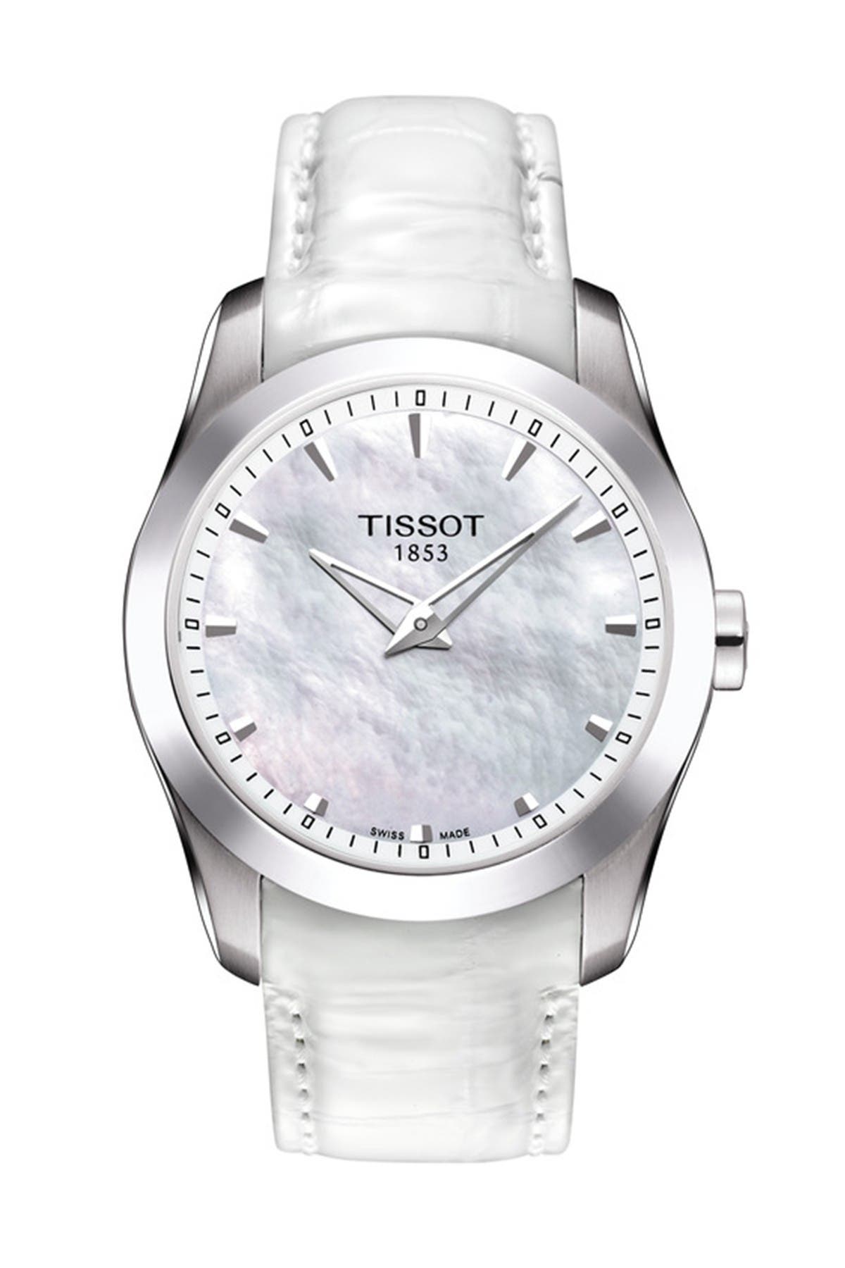 Tissot Women's Couturier Leather Strap Watch In White