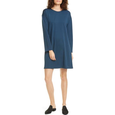 Eileen Fisher Long Sleeve T-Shirt Dress, Blue