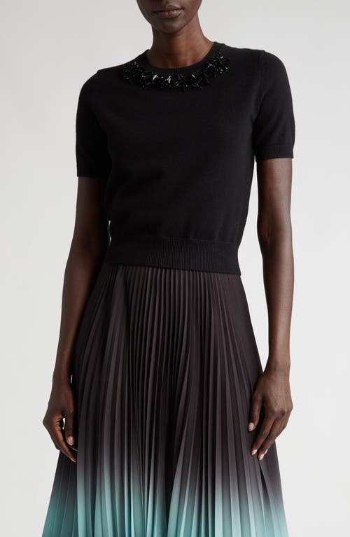 Jason Wu Collection Beaded Detail Wool & Cashmere Sweater Black at Nordstrom,