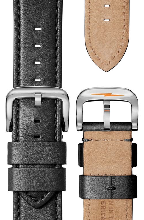 Shinola The Runwell Chrono Leather Strap Watch, 47mm In Black/silver