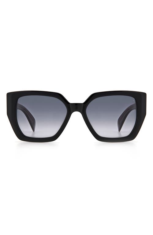 54mm Rectangular Sunglasses in Black /Grey Shaded