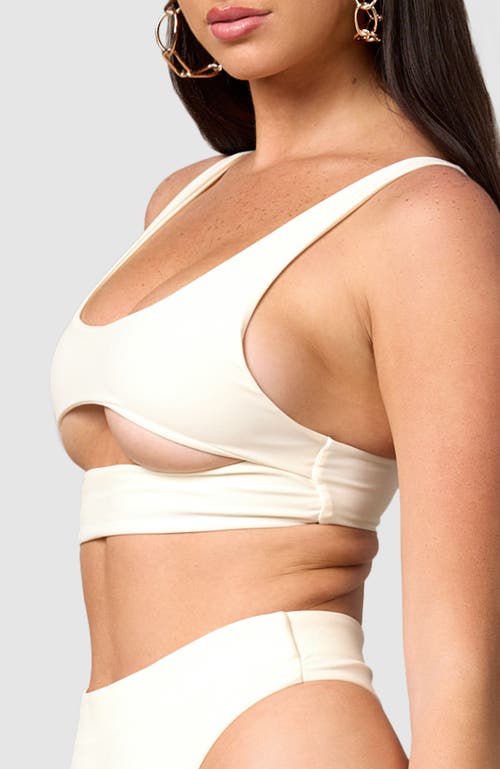 Mbm Swim Lucky Bikini Top In Cream