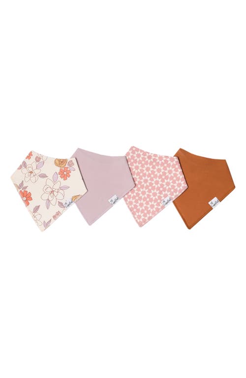 Copper Pearl Ferra Assorted 4-pack Cotton Bib Set In Orange