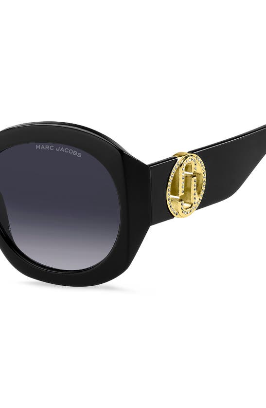 Shop Marc Jacobs 56mm Gradient Rectangular Sunglasses In Black Gold/ Grey Shaded