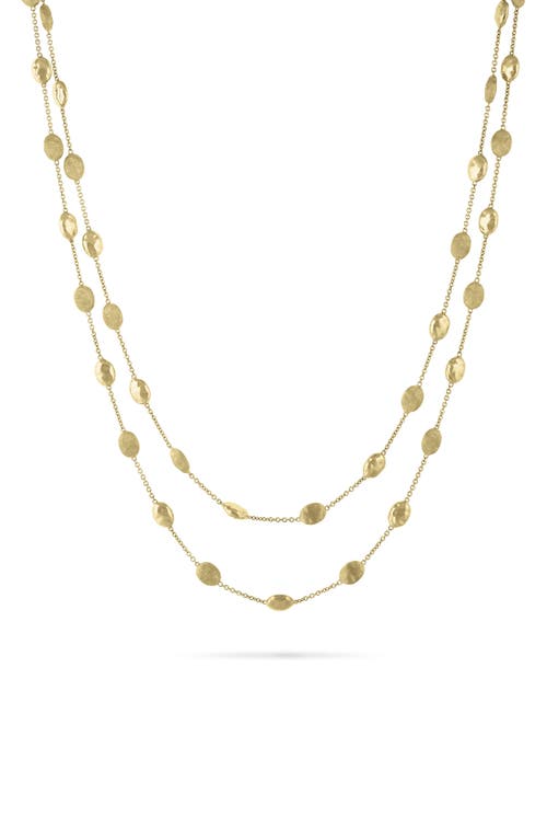 Siviglia Layered Station Necklace in Yellow Gold/Aquamarine