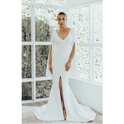 Noel And Jean By Katie May Heiress Slit Long Sleeve Mermaid Wedding Dress, Ivory