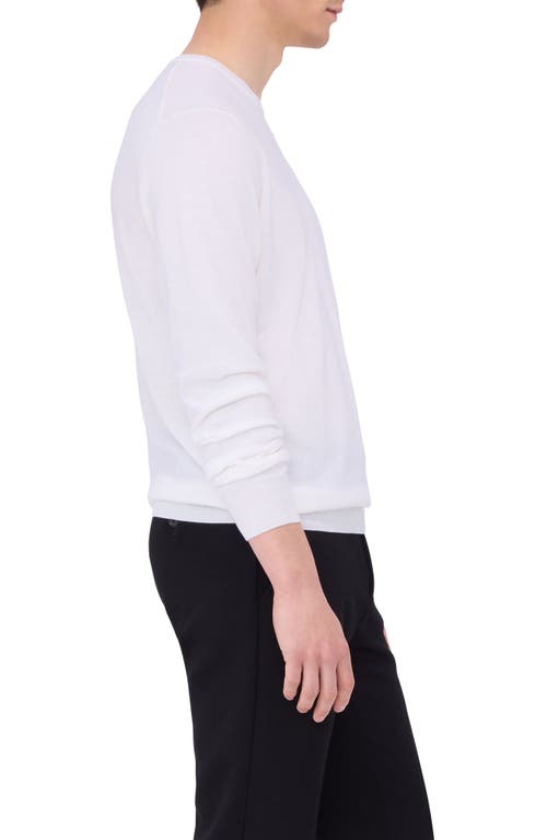 Bugatchi Scott Crewneck Merino Wool Sweater In Chalk