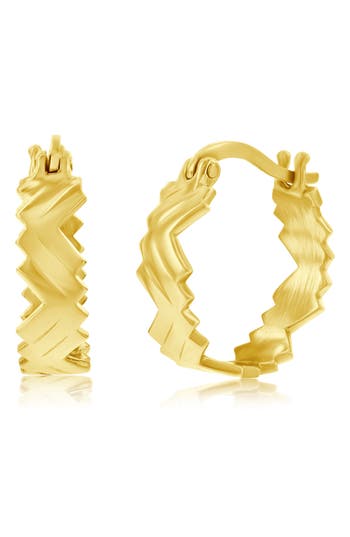 Simona Zigzag Hoop Earrings In Gold