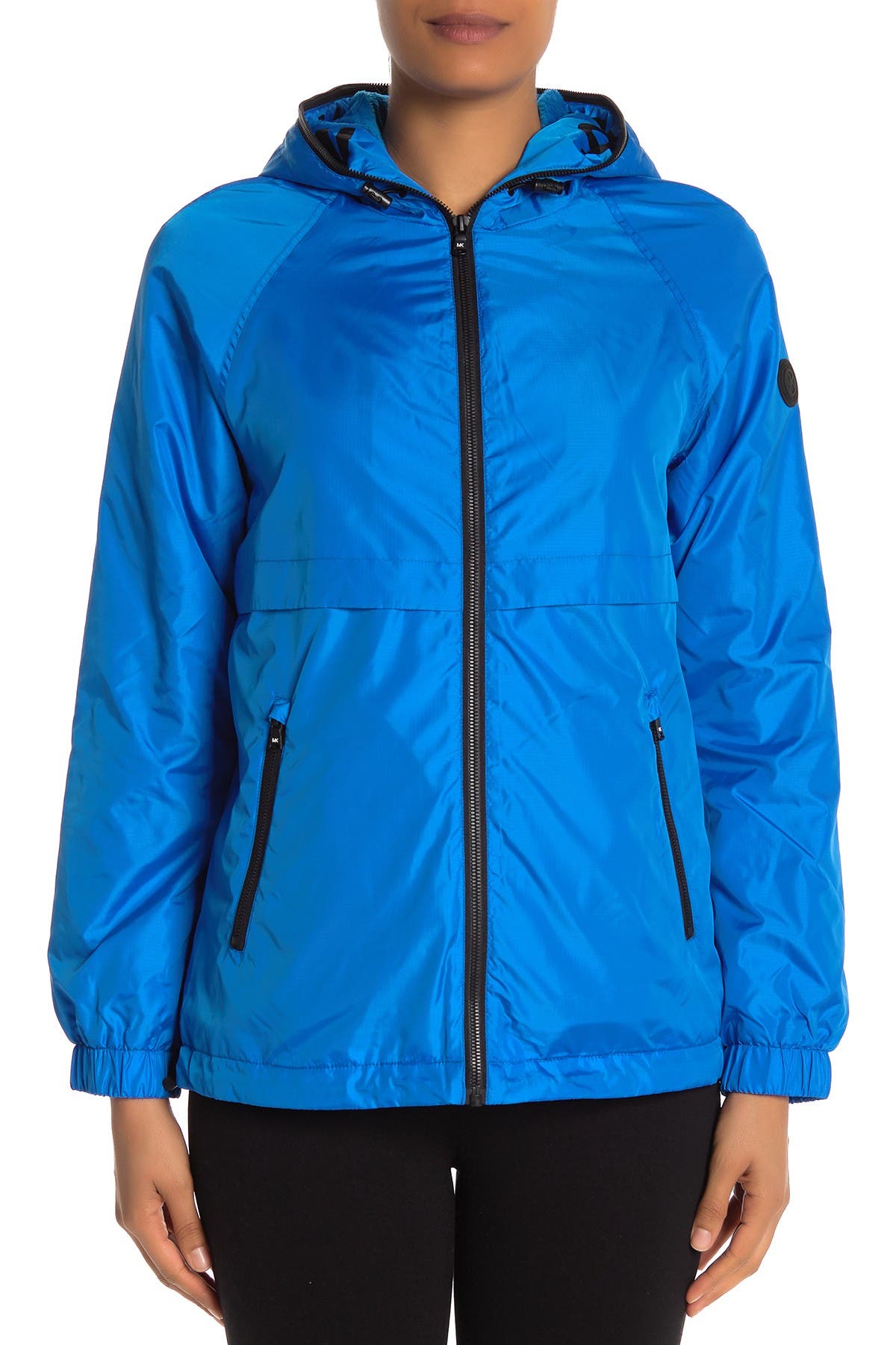 MICHAEL Michael Kors | Hooded Logo Plush Lined Zip Jacket | Nordstrom Rack