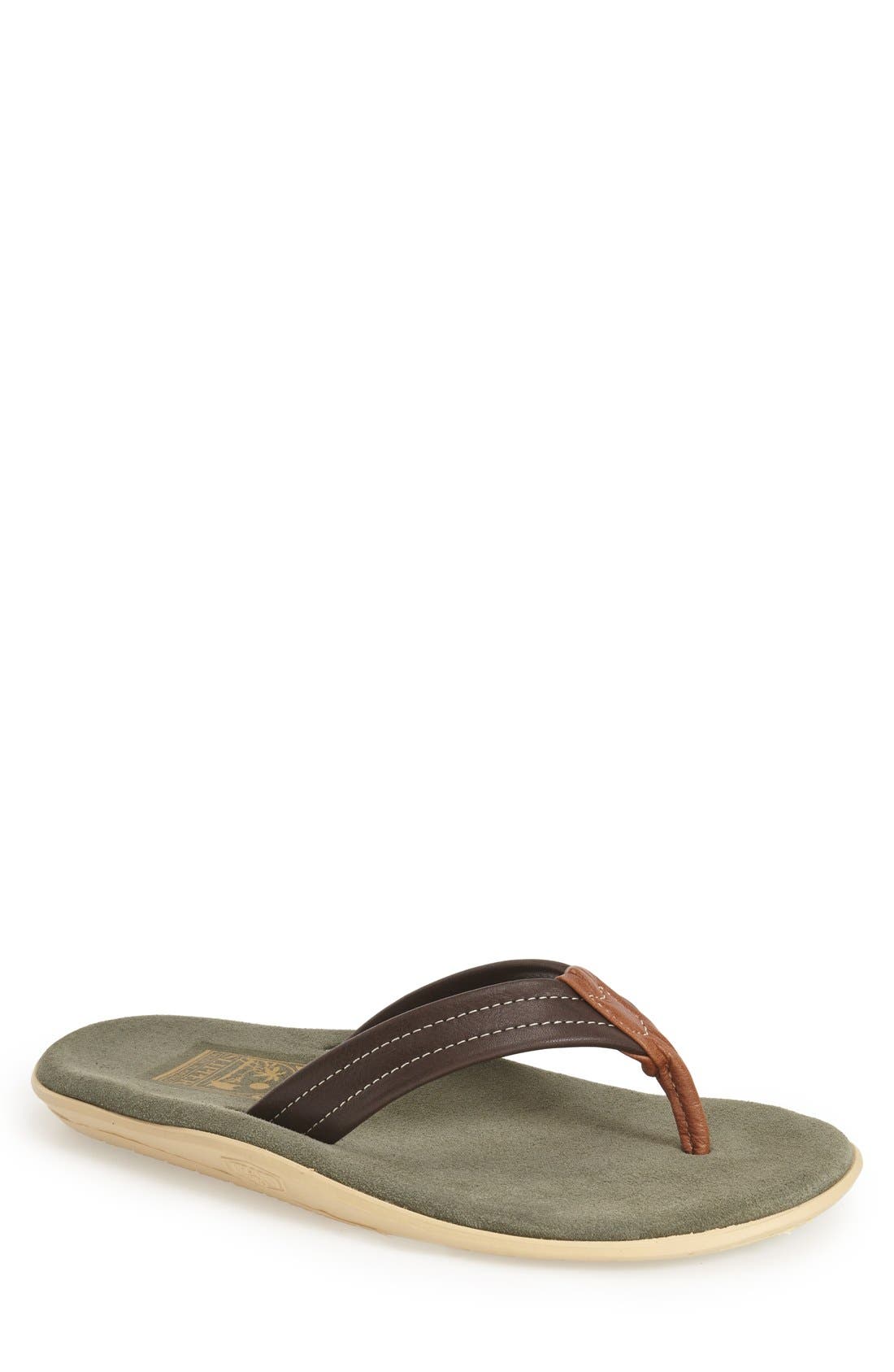 ISLAND Slipper Leather & Suede Thong Sandal (Men) Nordstrom