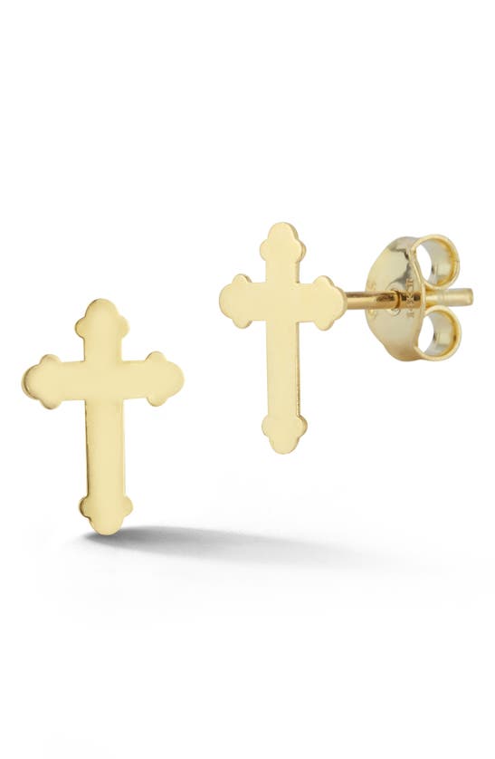 Ember Fine Jewelry 14k Yellow Gold Cross Stud Earrings In 14k Gold