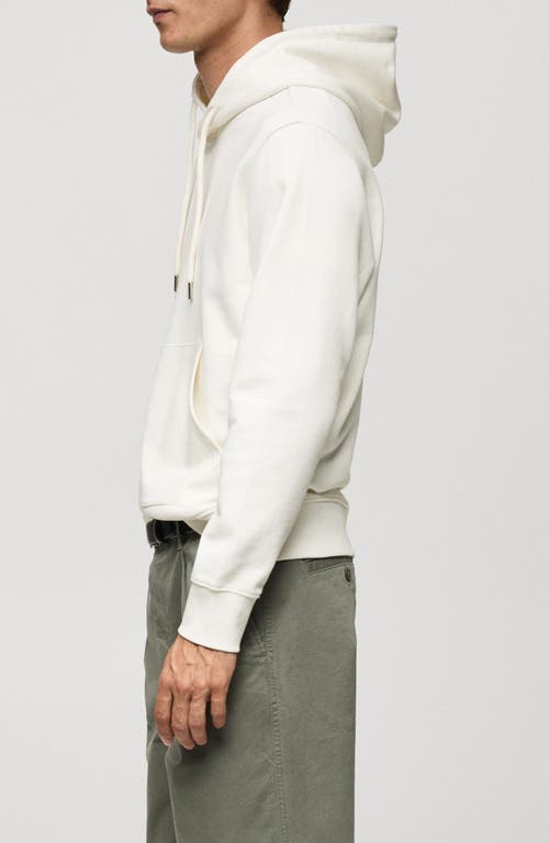 Shop Mango Cotton Hoodie In Ecru