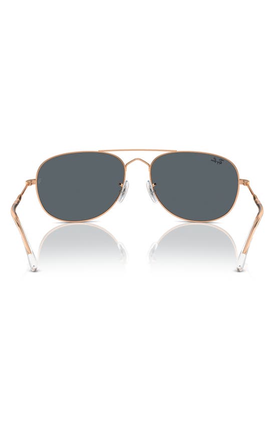 Ray Ban Bain Bridge 60mm Pillow Aviator Sunglasses In Rose Gold
