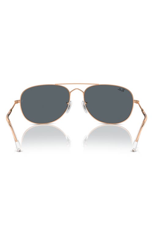 Ray Ban Ray-ban Bain Bridge 57mm Pillow Aviator Sunglasses In Rose Gold